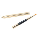 Maxbell Portable Lip Brush with Lid Retractable Lipstick Brush Applicator Gold Tube Cosmetic Brush Makup Tool