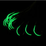 Maxbell 20pcs/lot Sharpened Barbed String Hooks Glow in Dark Sea Fishing Tackle Hooks #24