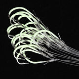 Maxbell 20pcs/lot Sharpened Barbed String Hooks Glow in Dark Sea Fishing Tackle Hooks #24