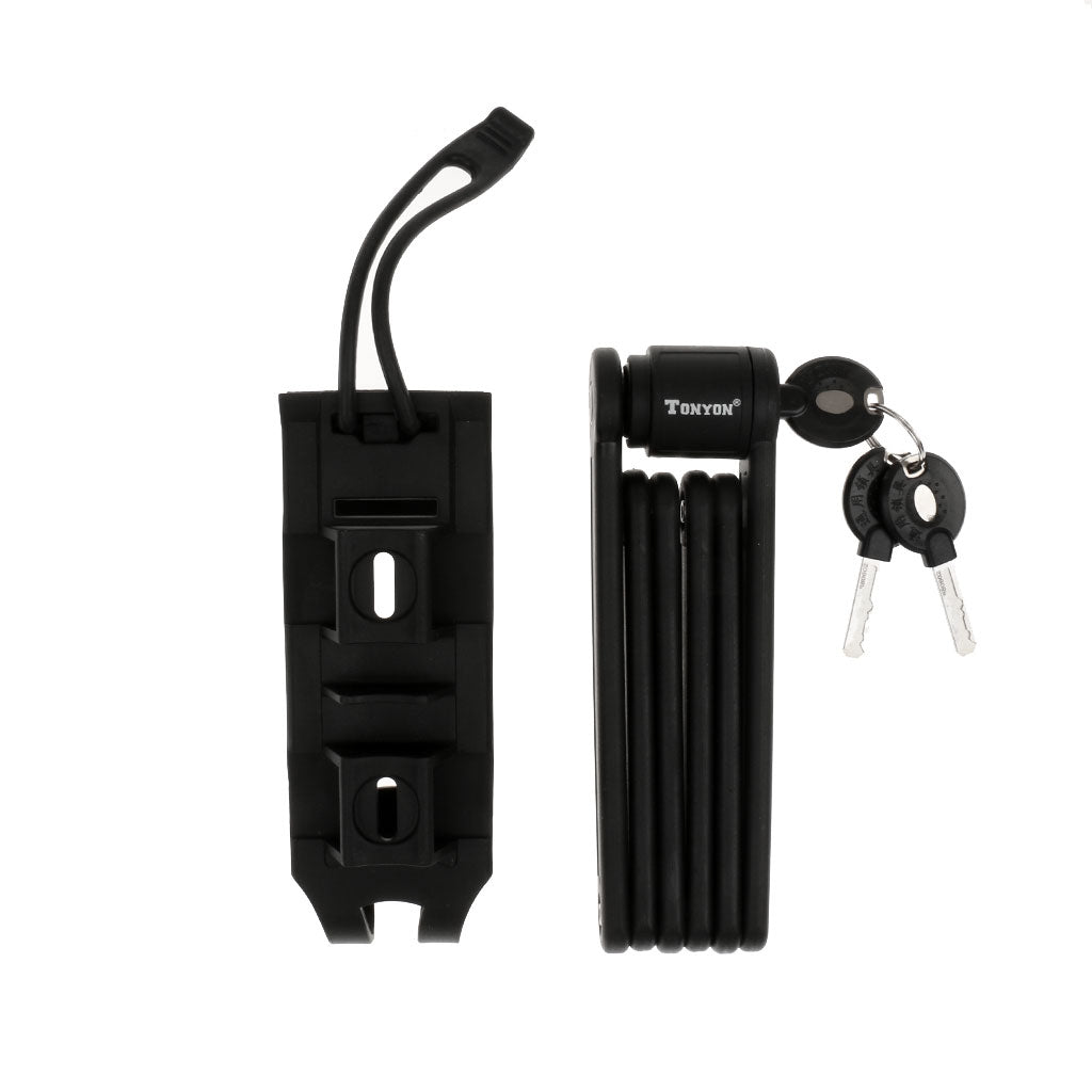 Maxbell Portable Folding Bike Lock Black With Rack High Security Bicycle Lock