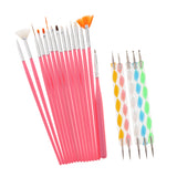 15 Pcs Nail Art Design Brushes Set + 5pcs 2-Way Drawing Dotting Painting Pen