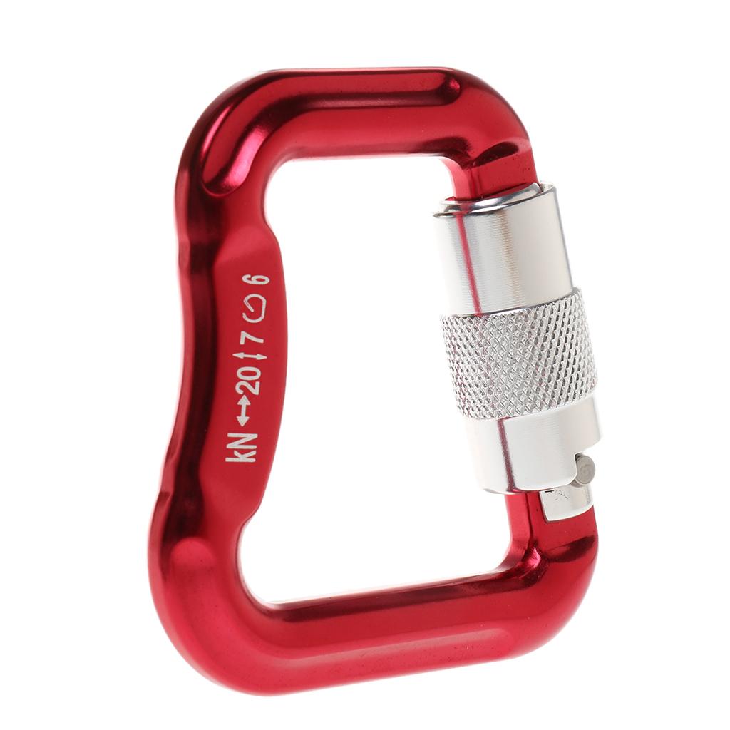 Maxbell 2 Pieces of 20KN Aluminum Alloy Paragliding Paraglider Carabiners - Red