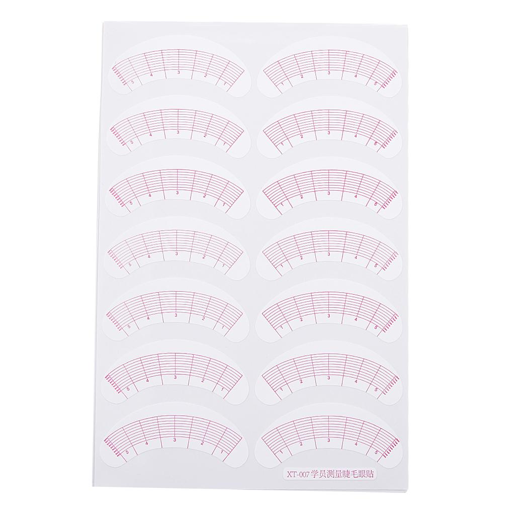 70Pcs 2 in 1 Eyelash Extensions Pads Stickers Paper Patches Tape Measurement