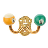 Maxbell Door Wall Mounted Hanging Coat/Robe Billiards Decor Double Hook Hanger