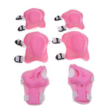 Maxbell 7 Pieces Kids Child Multi-Sport Helmet With Knee Pads Elbow Wrist Protection Set for Skateboard Cycling Skate Scooter - Pink