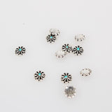 Maxbell 100Pcs Retro Alloy Daisy 3D Nail Art DIY Decorations Rhinestone Jewelry Nail Accessories