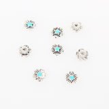 Maxbell 100Pcs 3D Nail Art Decoration Retro Alloy Flower Jewelry Glitter Rhinestones DIY Decorations