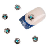 Maxbell 100Pcs 3D Nail Art Decoration Retro Alloy Flower Jewelry Glitter Rhinestones DIY Decorations