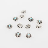 Maxbell 100pcs 3D Retro Style Metal Alloy Silver Nail Art Tip Decorations DIY Jewelry