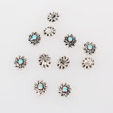 Maxbell 100pcs 3D Retro Style Metal Alloy Silver Nail Art Tip Decorations DIY Jewelry