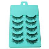 Maxbell 5 Pairs Fashion Beauty Makeup Handmade False Eyelashes Messy Cross Style