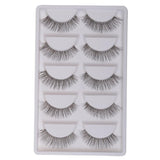 Maxbell 5 Pairs Handmade Natural False Eyelashes Messy Cross Eye Lashes White Stem