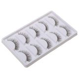 Maxbell 5 Pairs Handmade Natural False Eyelashes Messy Cross Eye Lashes White Stem