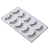 Maxbell 5 Pairs Handmade Natural False Eyelashes Messy Cross Eye Lashes White Stem