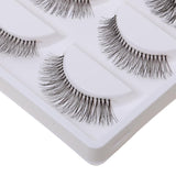 Maxbell 5 Pairs Handmade Natural False Eyelashes Messy Cross Eye Lashes White Stem