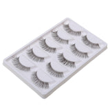 Maxbell 5 Pairs Handmade Natural False Eyelashes Messy Cross Eye Lashes White Stem