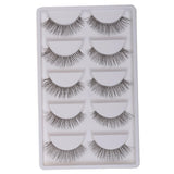 Maxbell 5 Pairs Handmade Natural False Eyelashes Messy Cross Eye Lashes White Stem