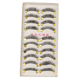 Maxbell 10 Pairs Popular Messy Cross False Eyelashes Soft Long Eye Lashes