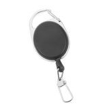 Maxbell Black Retractable Carabiner Badge Reels 60cm Pull Wire with Key Ring Clip