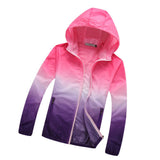 Unisex Anti-UV Activewear Quick-dry Windbreaker Sport Jacket Pink Purple XL