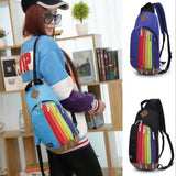 Rainbow Cross Body Bag Sling Messenger Backpack Chest Pack Pouch Light blue