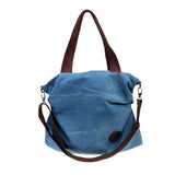 Maxbell Women Fashion Outdoor Travel Shopping Office College Carry Shoulder Hanging Canvas Bag Tote Handbag Gift Blue