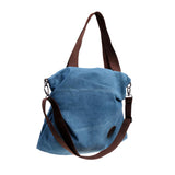 Maxbell Women Fashion Outdoor Travel Shopping Office College Carry Shoulder Hanging Canvas Bag Tote Handbag Gift Blue