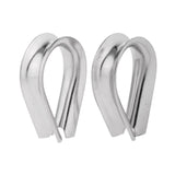 Maxbell 2 Pieces Stainless Steel Heart Shaped Cable Thimbles Wire Rope Fitting 10mm