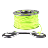 Maxbell Fluorescent Yellow 102ft Line Scuba Spool Finger Reel with Bolt Snap + Diving Flag with Inflatable Float Buoy