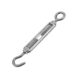 Maxbell 304 Stainless Steel Hook & Eye Turnbuckle Open Body Wire Rope Tightener M4