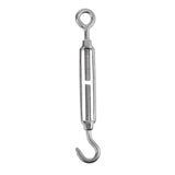 Maxbell 304 Stainless Steel Hook & Eye Turnbuckle Open Body Wire Rope Tightener M4