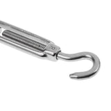 Maxbell 304 Stainless Steel Hook & Eye Turnbuckle Open Body Wire Rope Tightener M4