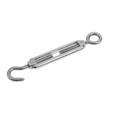 Maxbell 304 Stainless Steel Hook & Eye Turnbuckle Open Body Wire Rope Tightener M4