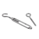 Maxbell 304 Stainless Steel Hook & Eye Turnbuckle Open Body Wire Rope Tightener M4
