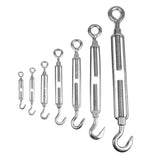 Maxbell 304 Stainless Steel Hook & Eye Turnbuckle Open Body Wire Rope Tightener M4