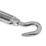Maxbell 304 Stainless Steel Hook & Eye Turnbuckle Open Body Wire Rope Tightener M8