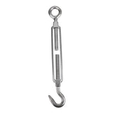 Maxbell 304 Stainless Steel Hook & Eye Turnbuckle Open Body Wire Rope Tightener M8