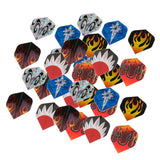 Max 30 Pieces Assortment Dart Flights Fletches Standard Shape Extra Strong Flame
