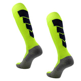 Men Women Teens Sweat Absorb Soccer Football Long Socks Fluorescent Yellow L