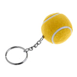 Novelty Mini Tennis Ball Key Chain Keychain Metal Key Ring Keyring Yellow