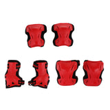 Max 6Pcs Skateboard Protective Pad Gear Knee Elbow Pad Wrist Guard Set S Red