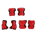 Max 6Pcs Skateboard Protective Pad Gear Knee Elbow Pad Wrist Guard Set L Red