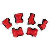Max 6Pcs Skateboard Protective Pad Gear Knee Elbow Pad Wrist Guard Set L Red