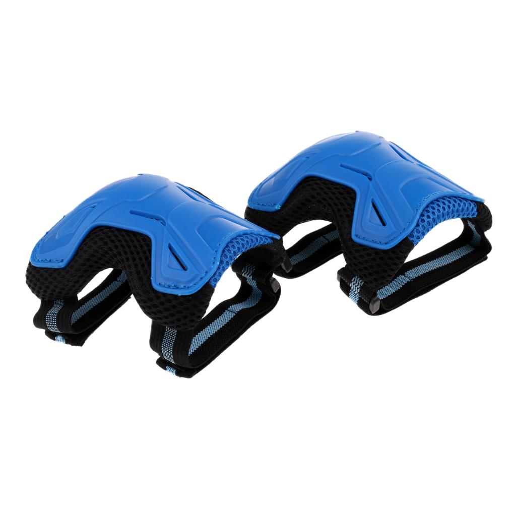 Max 6Pcs Skateboard Protective Pad Gear Knee Elbow Pad Wrist Guard Set S Blue