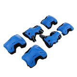 Max 6Pcs Skateboard Protective Pad Gear Knee Elbow Pad Wrist Guard Set S Blue