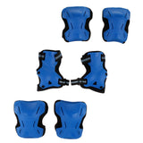 Max 6Pcs Skateboard Protective Pad Gear Knee Elbow Pad Wrist Guard Set S Blue