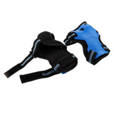 Max 6Pcs Skateboard Protective Pad Gear Knee Elbow Pad Wrist Guard Set S Blue
