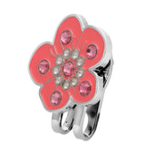 Max Plum Blossom Golf Crystal Cap Clip Ball Marker for Golf Cap Visor Pink