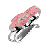 Max Plum Blossom Golf Crystal Cap Clip Ball Marker for Golf Cap Visor Pink