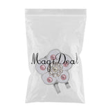 Max Plum Blossom Golf Crystal Cap Clip Ball Marker for Golf Cap Visor White